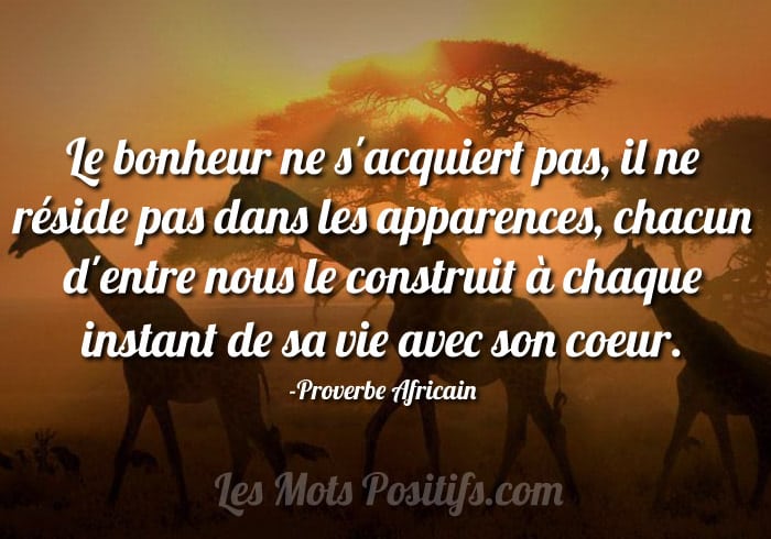 Proverbe Africain sur le bonheur