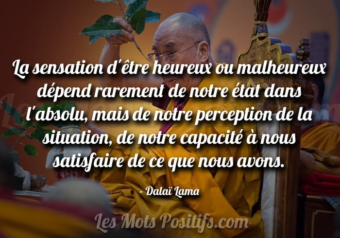 Citation Le bonheur dépend de notre perception