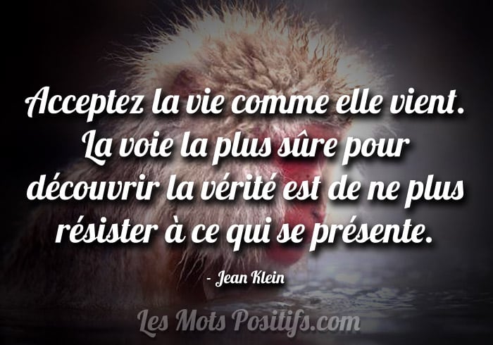 Citation Acceptez la vie comme elle vient