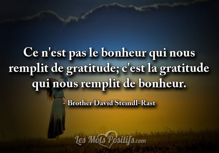 Citation La gratitude nous remplit de bonheur