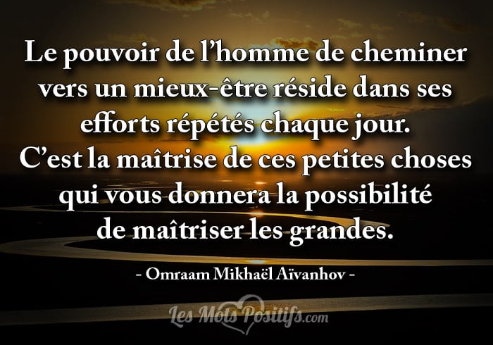 Citation La maîtrise des petites choses