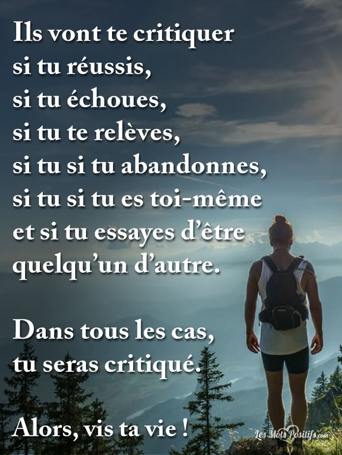 Dans Tous Les Cas Tu Sera Critique Les Mots Positifs Com