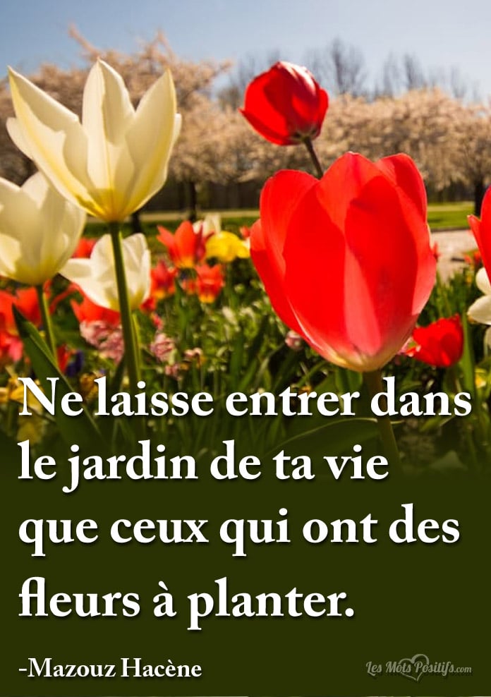 Citation Le jardin de ta vie