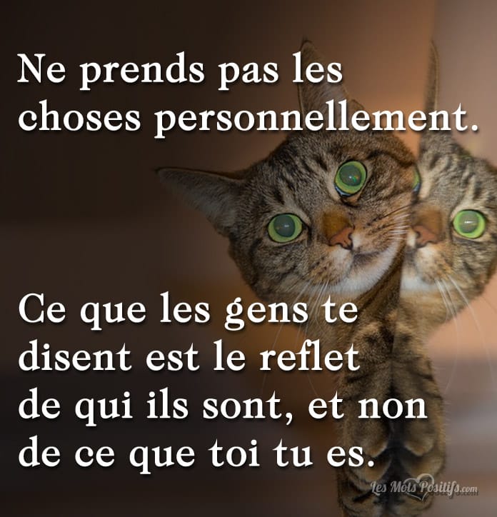 Ne prends pas les  choses personnellement