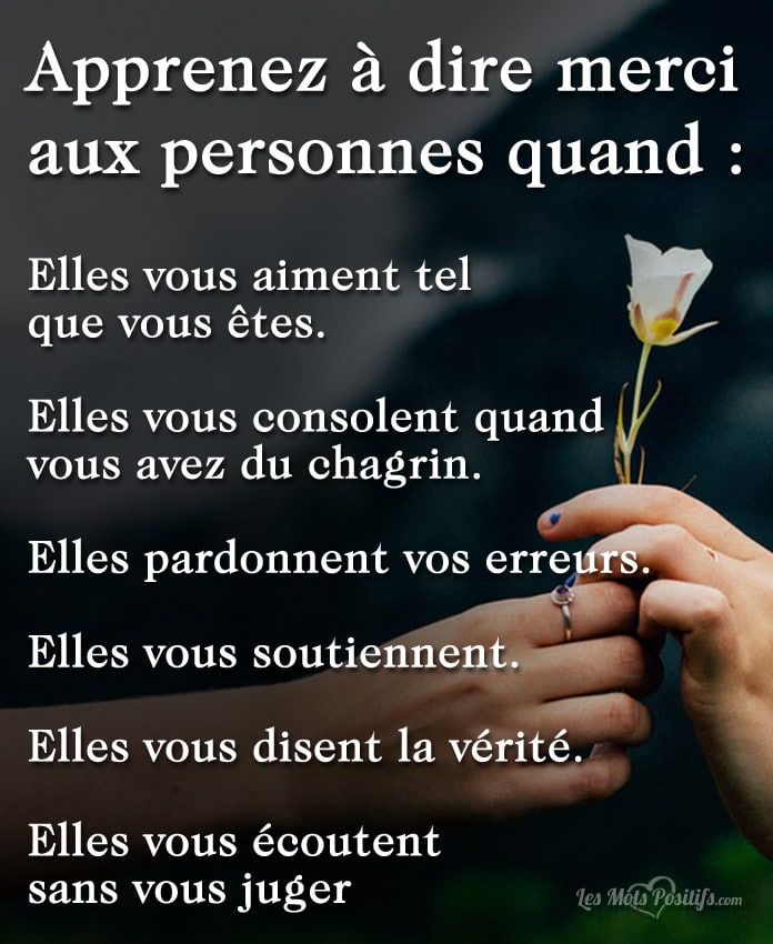 Citation 6 raisons de dire merci