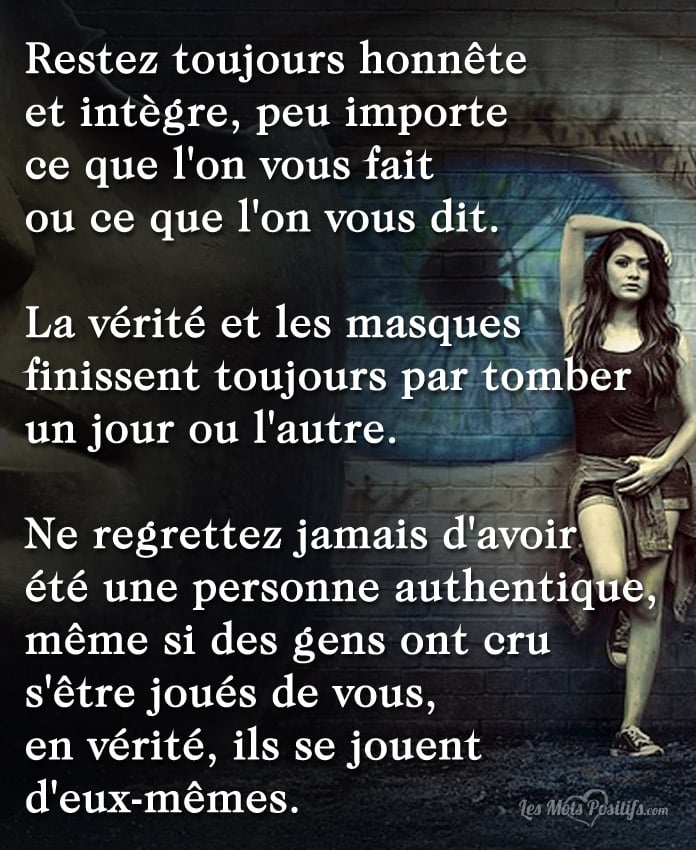 Citation Restez toujours honnête et intègre