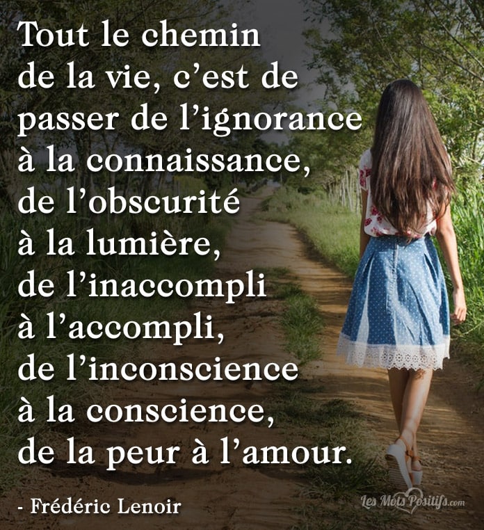 Citation Le chemin de la vie selon Frédéric Lenoir