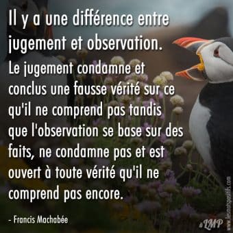 La différence entre jugement et observation