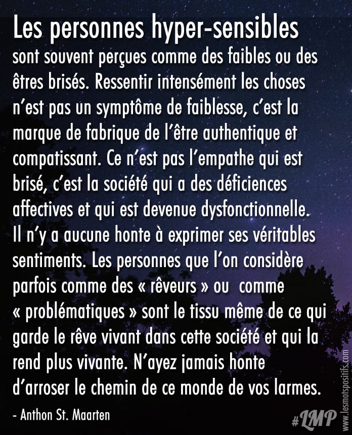 Citation Les personnes hyper-sensibles