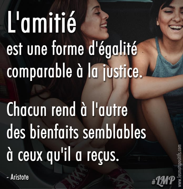 L’amitié est une forme d’égalité comparable à la justice