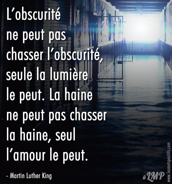 Citation L’obscurité ne peut pas  chasser l’obscurité