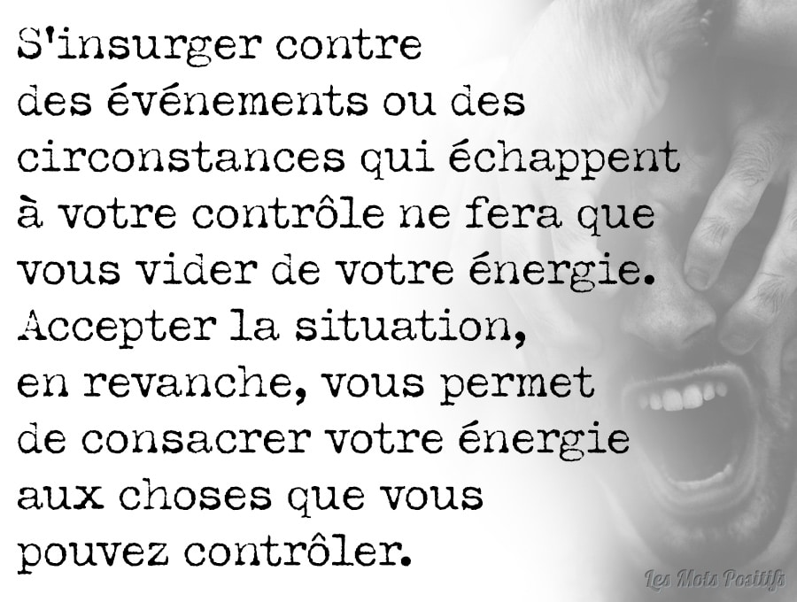 Citation L’acceptation sur ce que nous n’avons pas de contrôle renforce la résilience